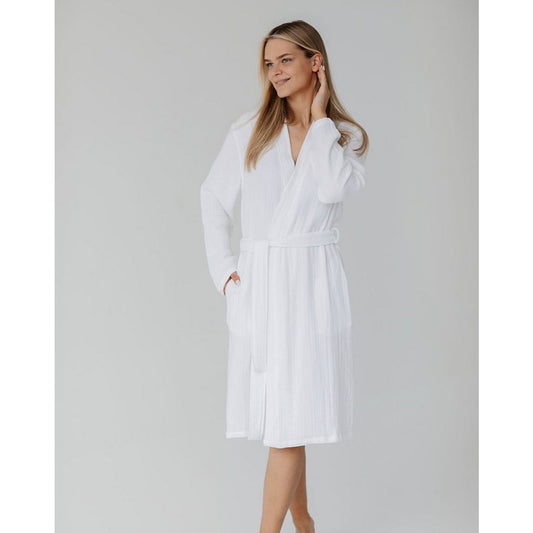 Bamboo badjas - Muslin - Wit