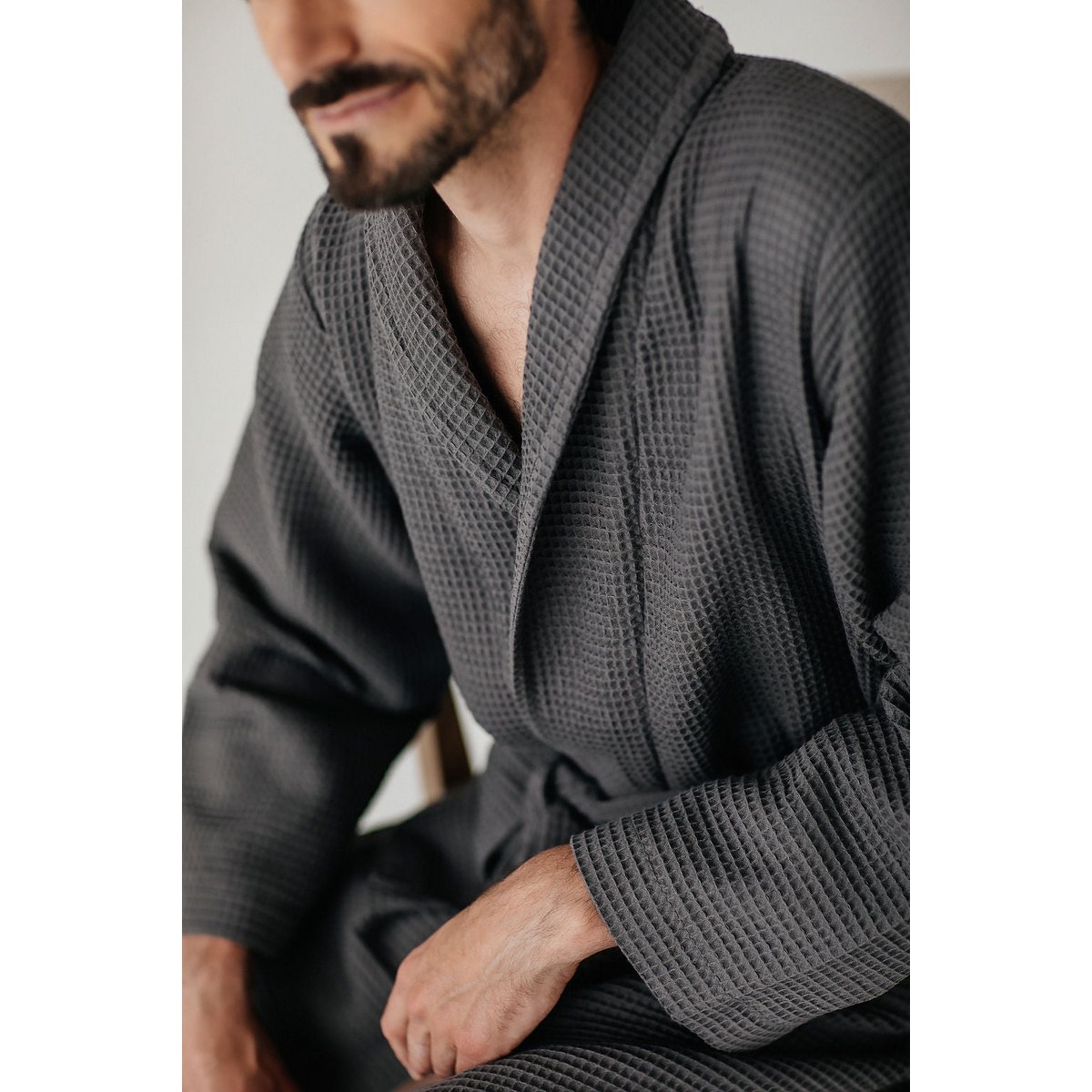 Kos Bathrobe Grey Charcoal