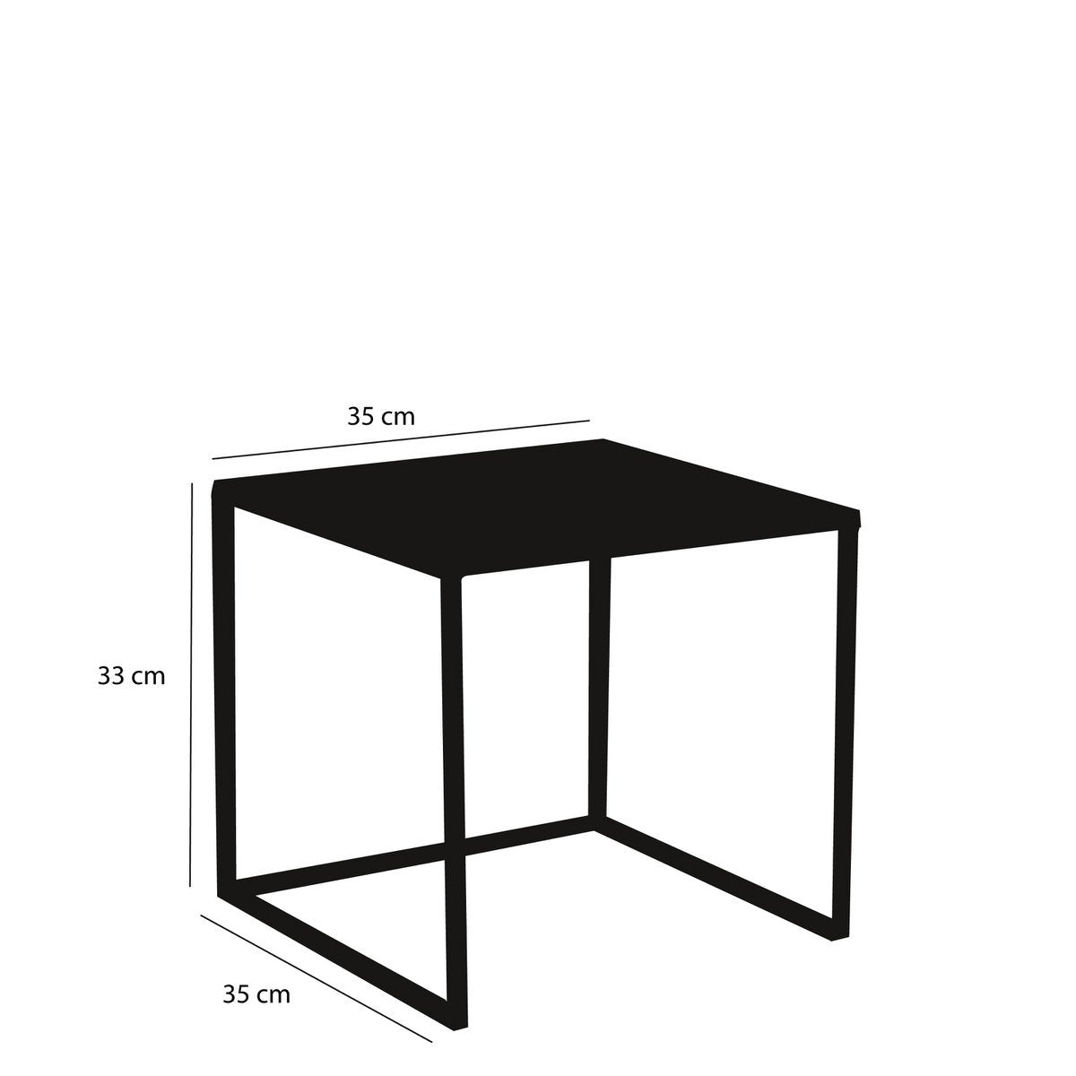 Goa zwarte bijzettafel, metaal