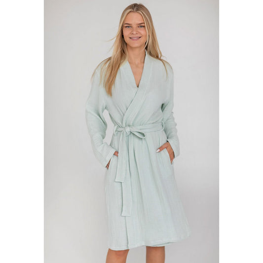 Bamboo badjas - Muslin - mint groen