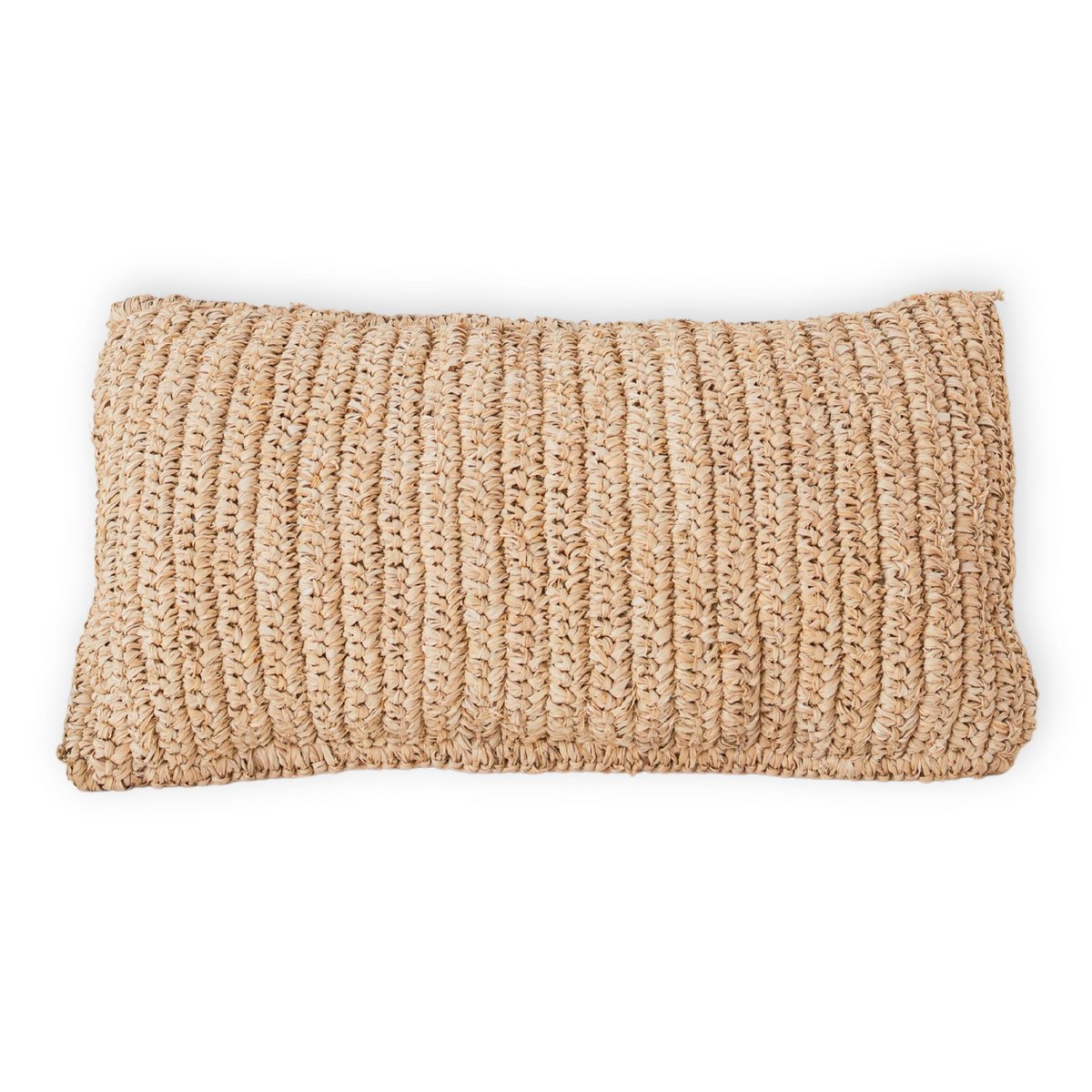 Dalung raffia sierkussen 50x30 cm met vulling