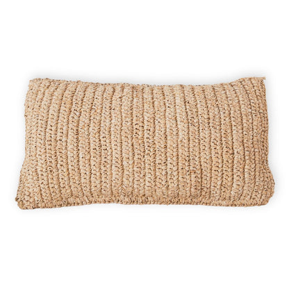 Dalung raffia sierkussen 50x30 cm met vulling